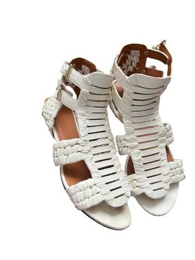 Givenchy White Braided Gladiator Sandals, size 36.5